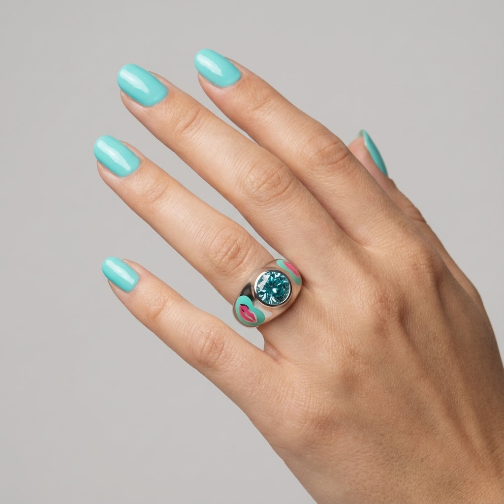 Love Lips Modern Bridal Ring