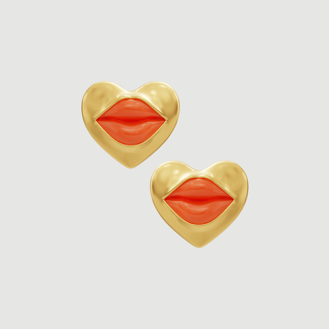 Love Lips Rouge Earrings - Gold