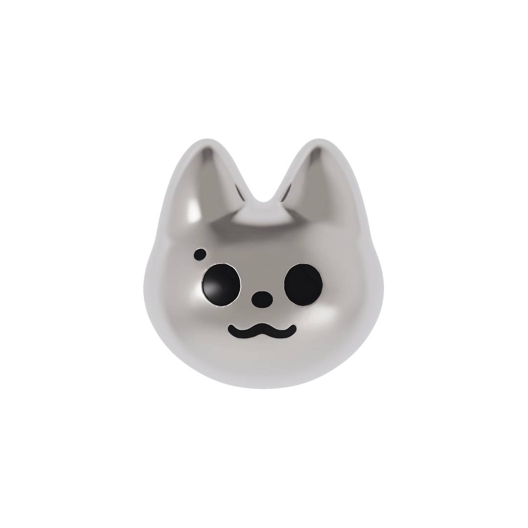 Bug cat silver earring