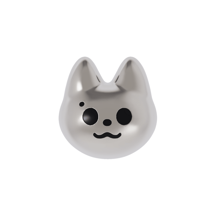 Bug cat silver earring