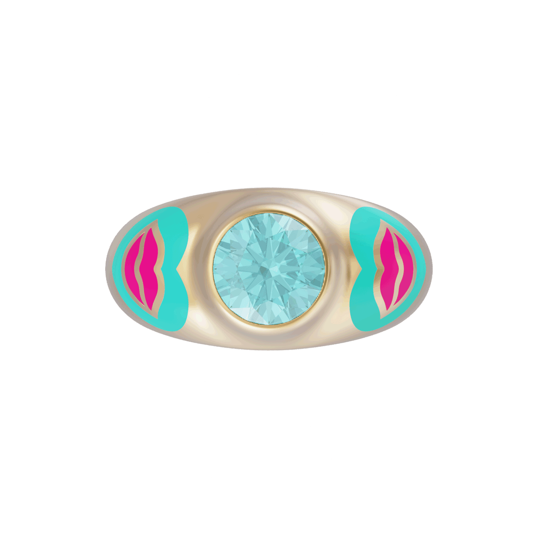 Love Lips Modern Bridal Ring