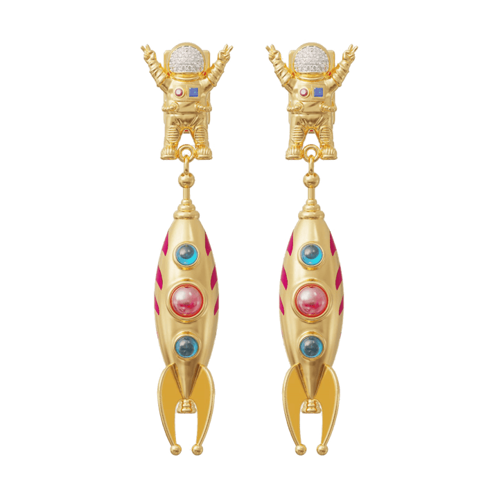 Major Tom & Spaceship Earrings