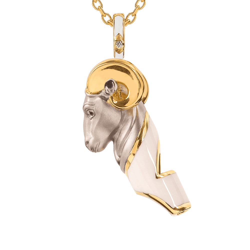 Ram shaped whistle necklace